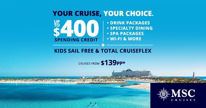 MSC Your Cruise Your Choice 1/4/2021